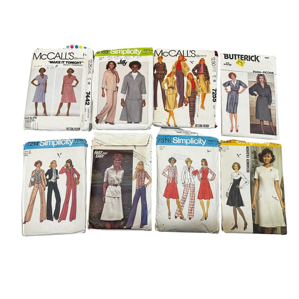 8pc Vintage Sewing‎ Pattern Lot McCall's Butterick 70s 80s Dress Suit Lot4